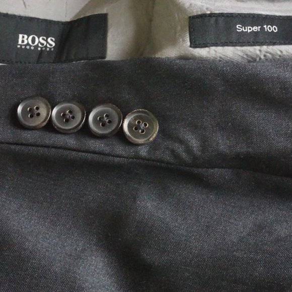 Hugo Boss Pasolini/Movie Solid Gray S100s Wool Pc Suit Jacket